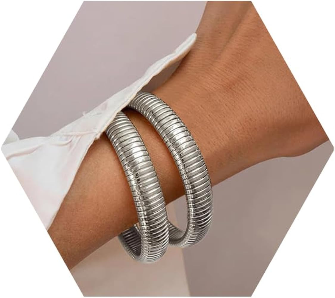 Gold Bracelets for Women, Gold Bangles for Women Chunky Bangle Bracelets for Women Bracelets Stac... | Amazon (US)