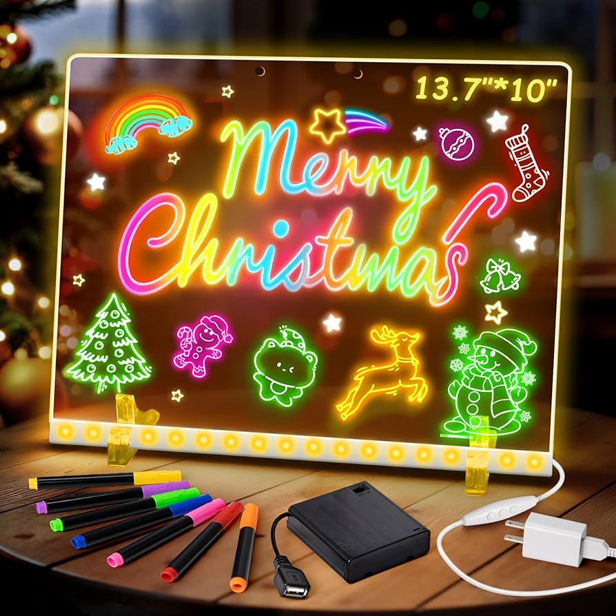Led Drawing Board with Battery Pack, 13.7"X10" Portable Led Drawing Board 4 Modes Light for Kids ... | Amazon (US)