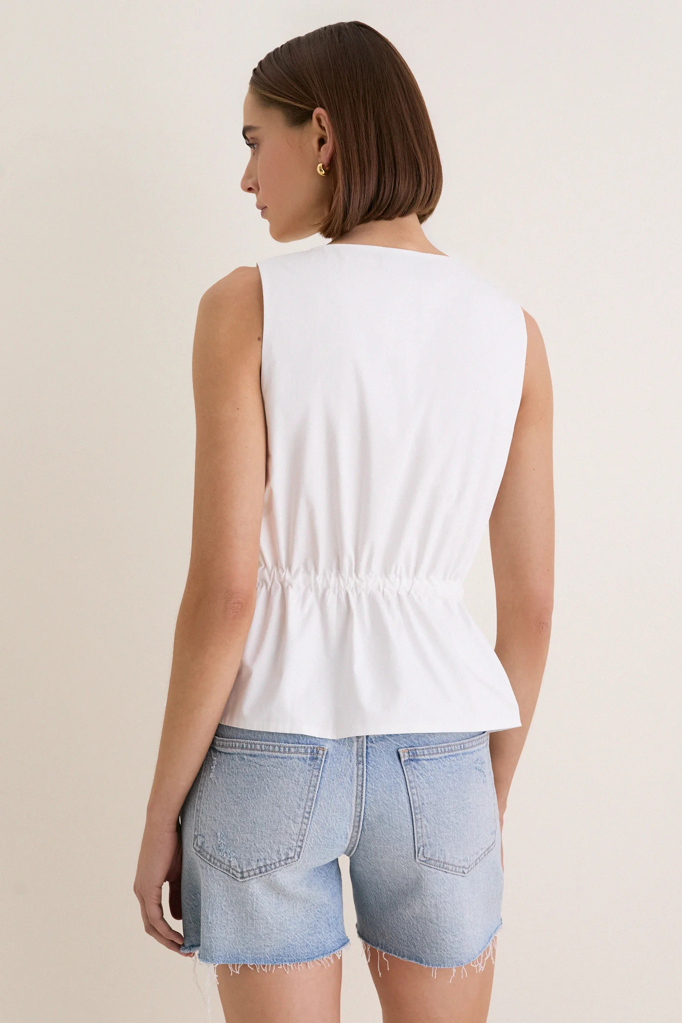 White Cotton Poplin Francoise Top | Tuckernuck (US)