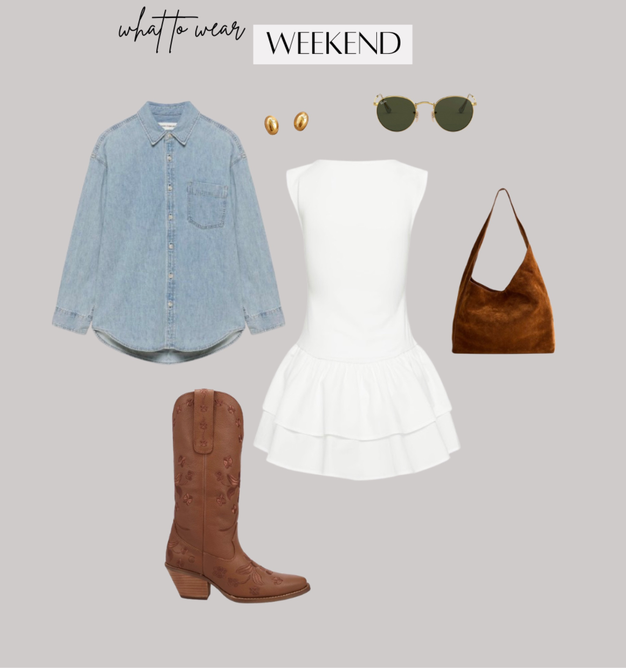 what to wear weekend outfit


daily outfit style ootd fashion, aritzia outfit, cowboy boots, suede trend, sivan ayla inspired, suede bag, country concert outfit, weekend style, western boots 

#LTKFestival #LTKShoeCrush #LTKU