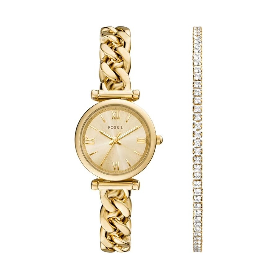 Fossil Women's Carlie Quartz Stainless Steel Three-Hand Watch | Amazon (US)