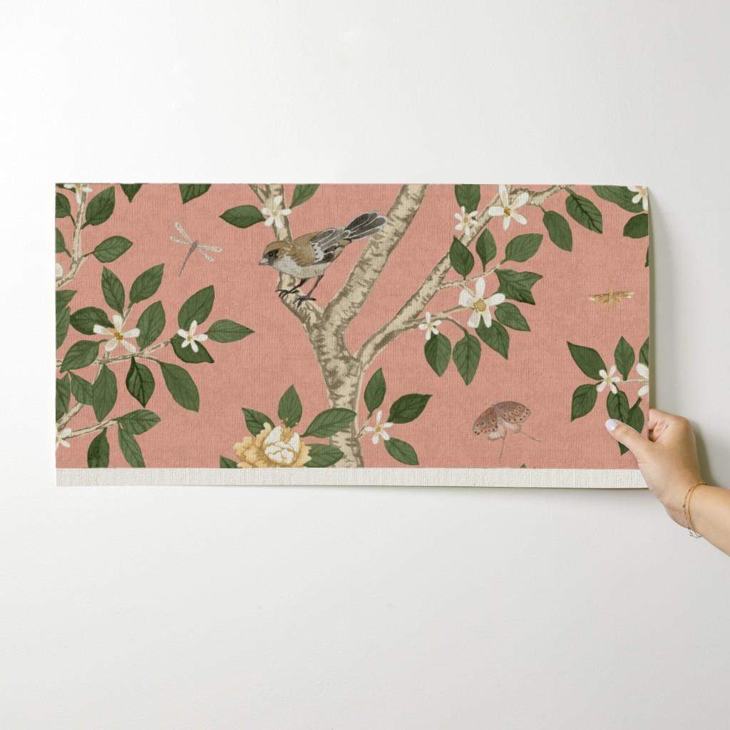 Wallpaper in Elsie's Garden Terracotta Cream | Spoonflower