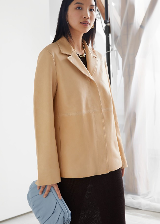 Relaxed Buttoned Leather Jacket | & Other Stories (EU + UK)