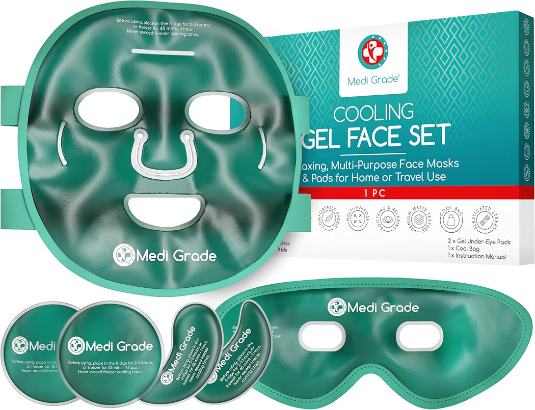 Medi Grade Cooling Ice Face Mask and Cooling Eye Mask for Puffy Eyes, Hangovers & Migraine Relief... | Amazon (CA)