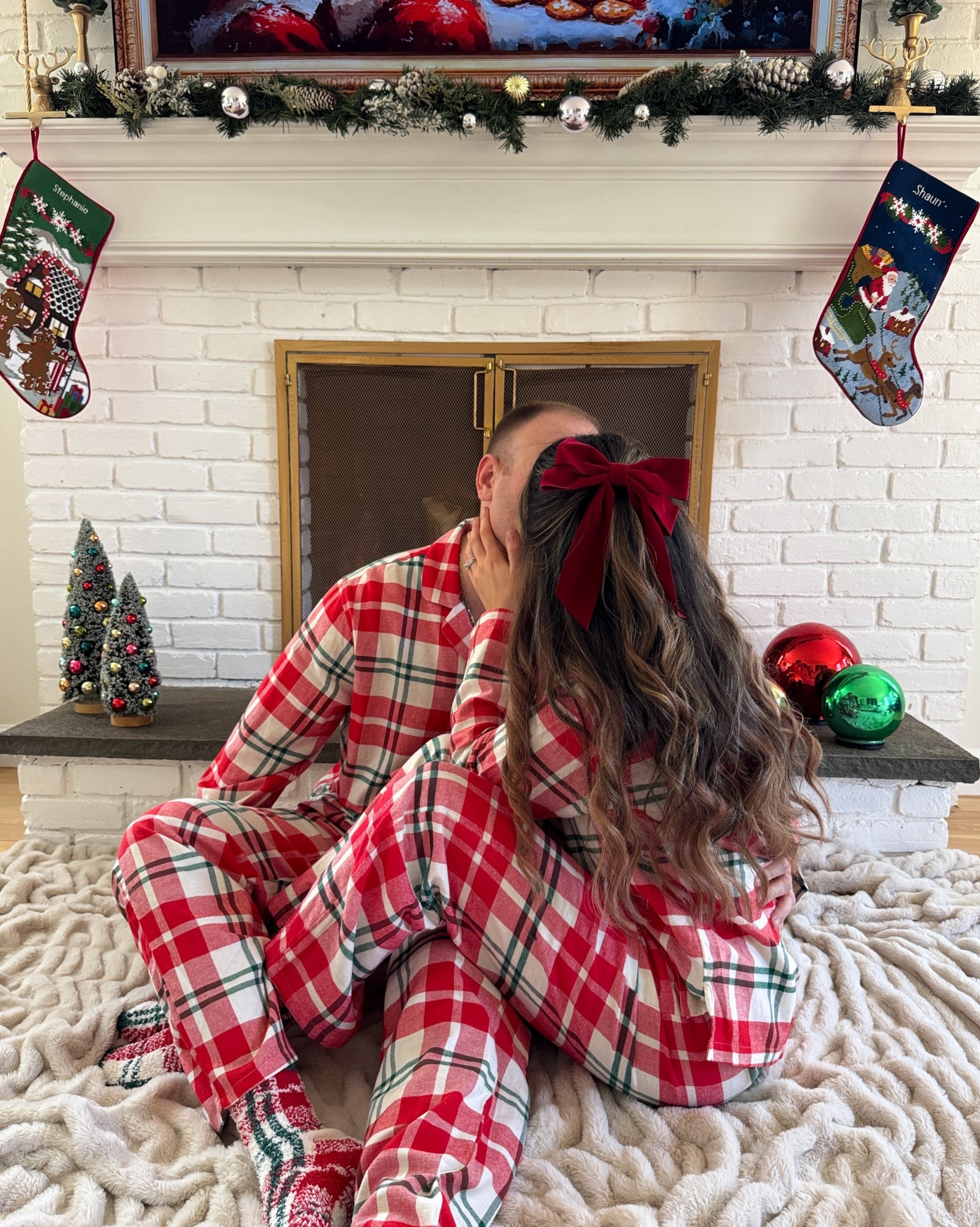 Christmas card photos | holiday family pajamas | Christmas stockings 

#LTKSeasonal #LTKHoliday #LTKFindsUnder50