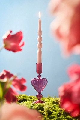 Glass Heart Taper Holder | Anthropologie (US)