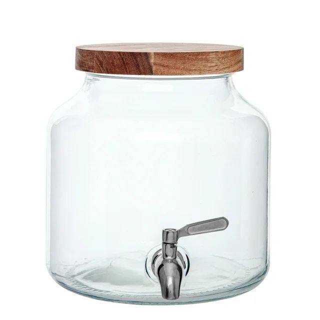 Better Homes and Gardens - Clear Glass 1.5Gal Beverage Dispenser with Natural Acacia Wood Lid | Walmart (US)