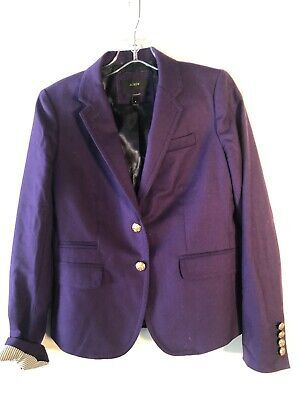 J Crew Two Button Schoolboy Blazer Purple Style 48682 Sz 2 Bin-D | eBay US