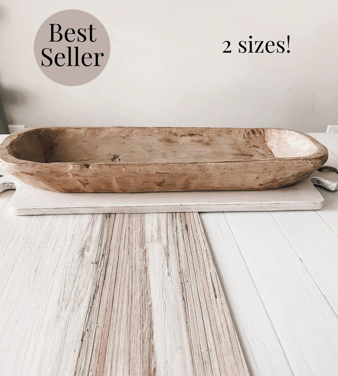 Large Antique Primitive Wooden Dough Bowl Farmhouse Rustic Wood Bowl Long Bread Bowl decorative b... | Etsy (US)