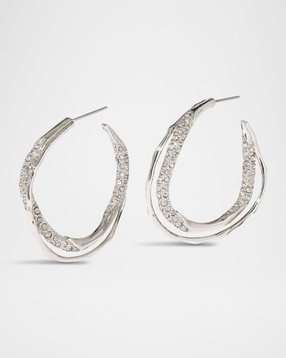 Alexis Bittar Solanals Crystal Twist Hoop Earrings | Neiman Marcus