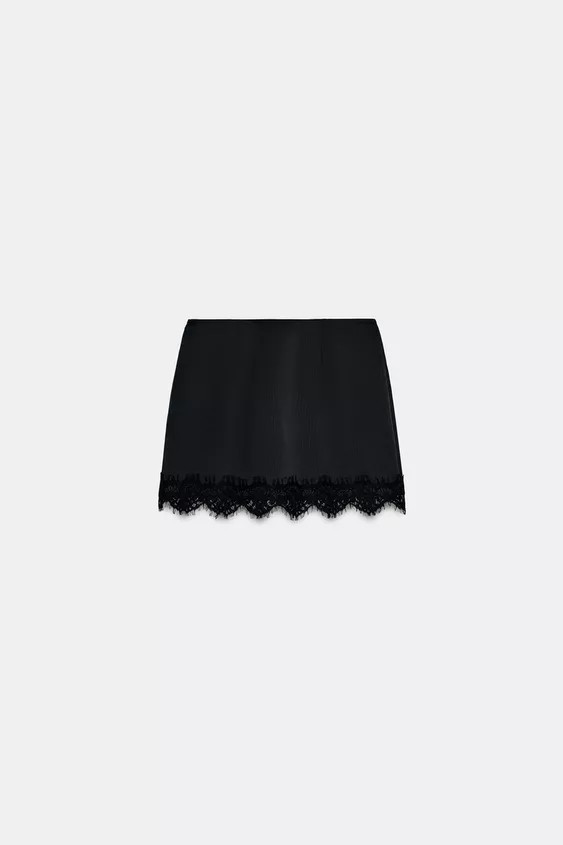 SKORT WITH LACE HEM | Zara UK
