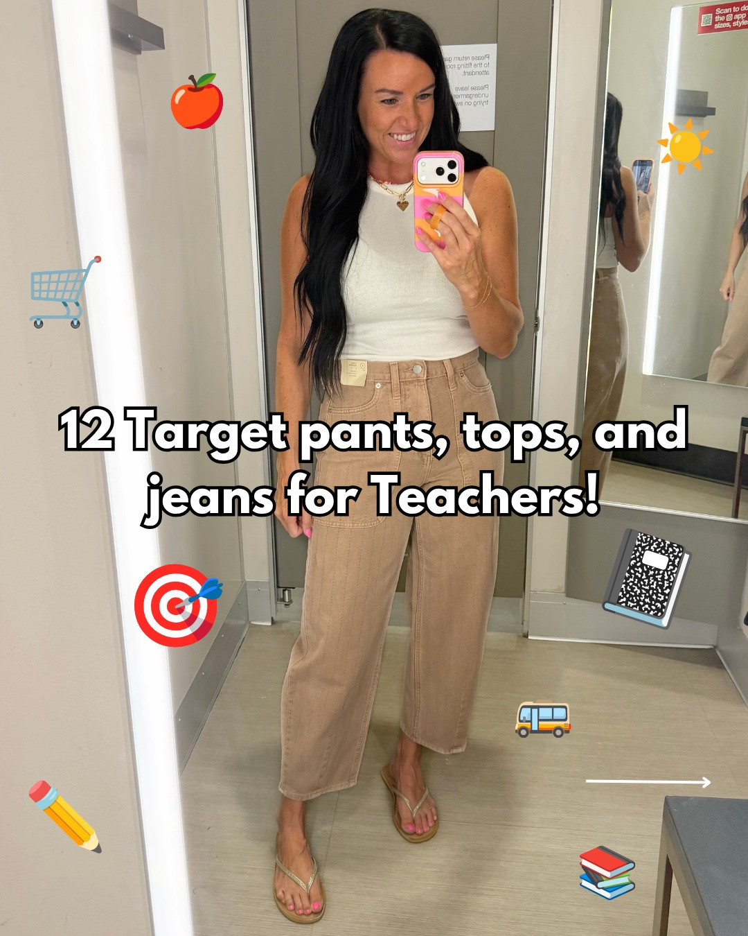 We are loving the Target Teacher outfit pieces — their tops, jeans, and pants!! 🎯 Comment “Target” for the links!

All of these would be great pants for now and heading into the fall season! 🍂 They're easy to throw a fall cardigan, denim jacket or denim shirt, or even a utility jacket over for cooler autumn temperatures. Perfect for teachers going back to school!!

Everything fits true to size, see for info on each image. I’m 5’5” and usually wear a size 4/27 or small for reference. Here's what I tried on-straight leg sailor pants (LOVE!), satin wide leg pants, striped linen-blend pants, barrel jeans, lightweight gauze side tie pants, paired with a cute mock-neck top, a great open-knit elbow sleeve sweater, 70’s flare jeans perfect for casual Friday, new palazzo jeans, and a light wash denim button up!

Find everything here>> (affiliate)


#falloutfitinspo #backtoschool #target #targetstyle
#teacheroutfits back to school, teacher outfit ideas, elementary education, primary teacher outfits, casual workwear, target run, target circle, Target teachers!

#LTKWorkwear #LTKOver40 #LTKSeasonal