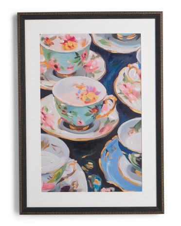 20x28 Framed Embellished Teacup Art | TJ Maxx