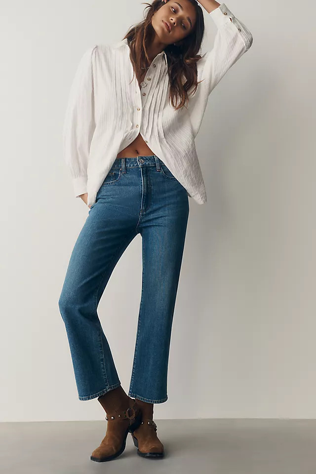 Stevie High-Rise Bootcut Ankle Jeans | Anthropologie (US)
