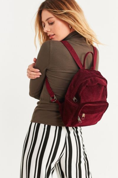 Mini Corduroy Backpack - Maroon One Size at Urban Outfitters | Urban Outfitters US