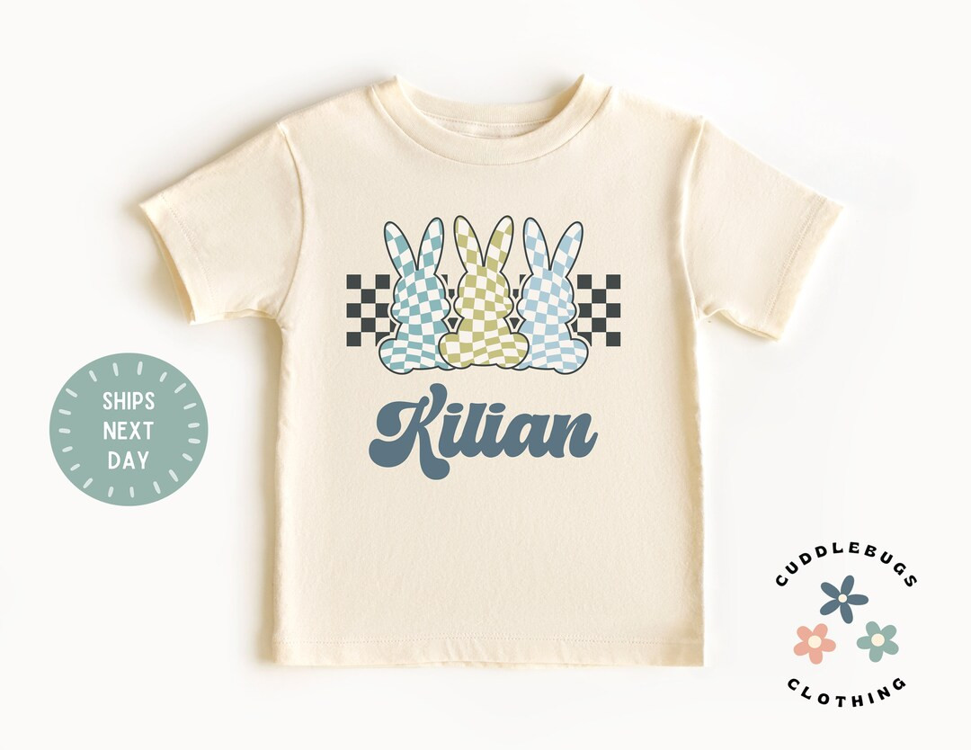 Boys Easter Tee - Personalized Name Easter Bunny Boys Shirt - Easter Holiday - Gift For Boy - Gra... | Etsy (US)