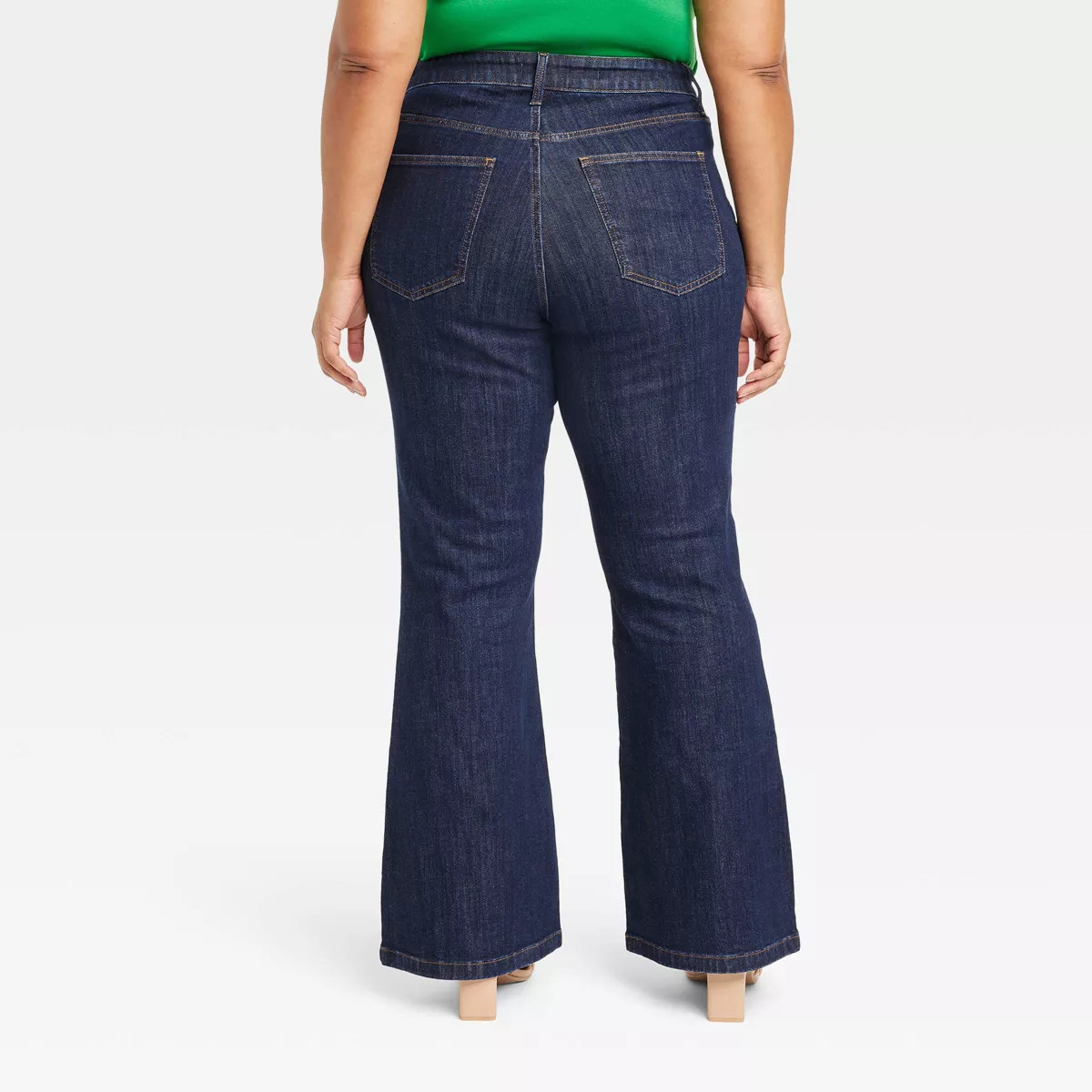 Women's High-Rise Relaxed Flare Jeans - Ava & Viv™ Medium Blue Denim 18 | Target