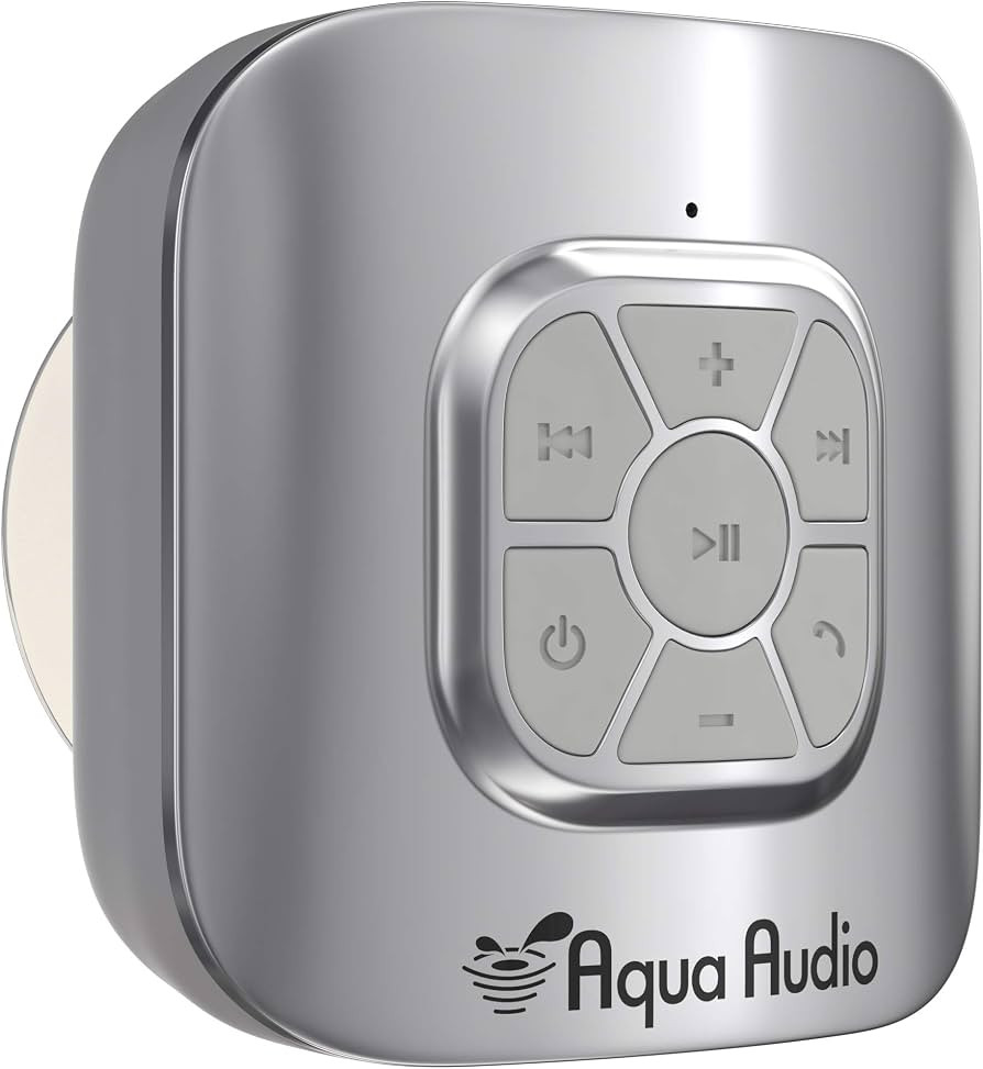 Shower Speaker Bluetooth Waterproof with Suction Cup - 10 Hours Playtime/Built-in Mic (Silver) | Amazon (US)