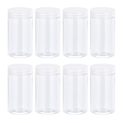 Unique Bargains Round Plastic Empty Jars with Transparent Screw Top Lids for Storage 8 Pcs 150ml/5oz | Target