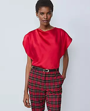 Draped Satin Blouse | Ann Taylor