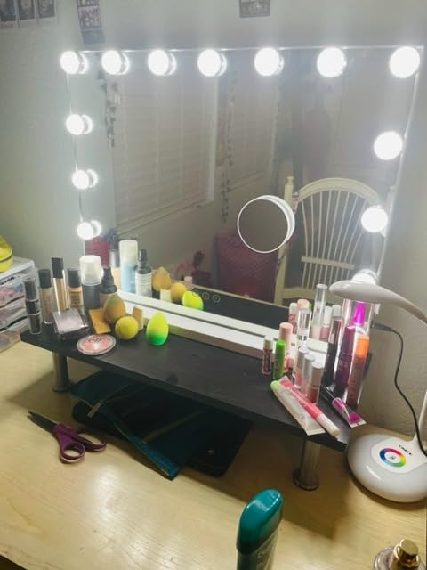 NUSVAN Vanity Mirror with Lights Lighted Makeup Mirror with 15 Dimmable LED Bulbs,3 Color Lightin... | Amazon (US)