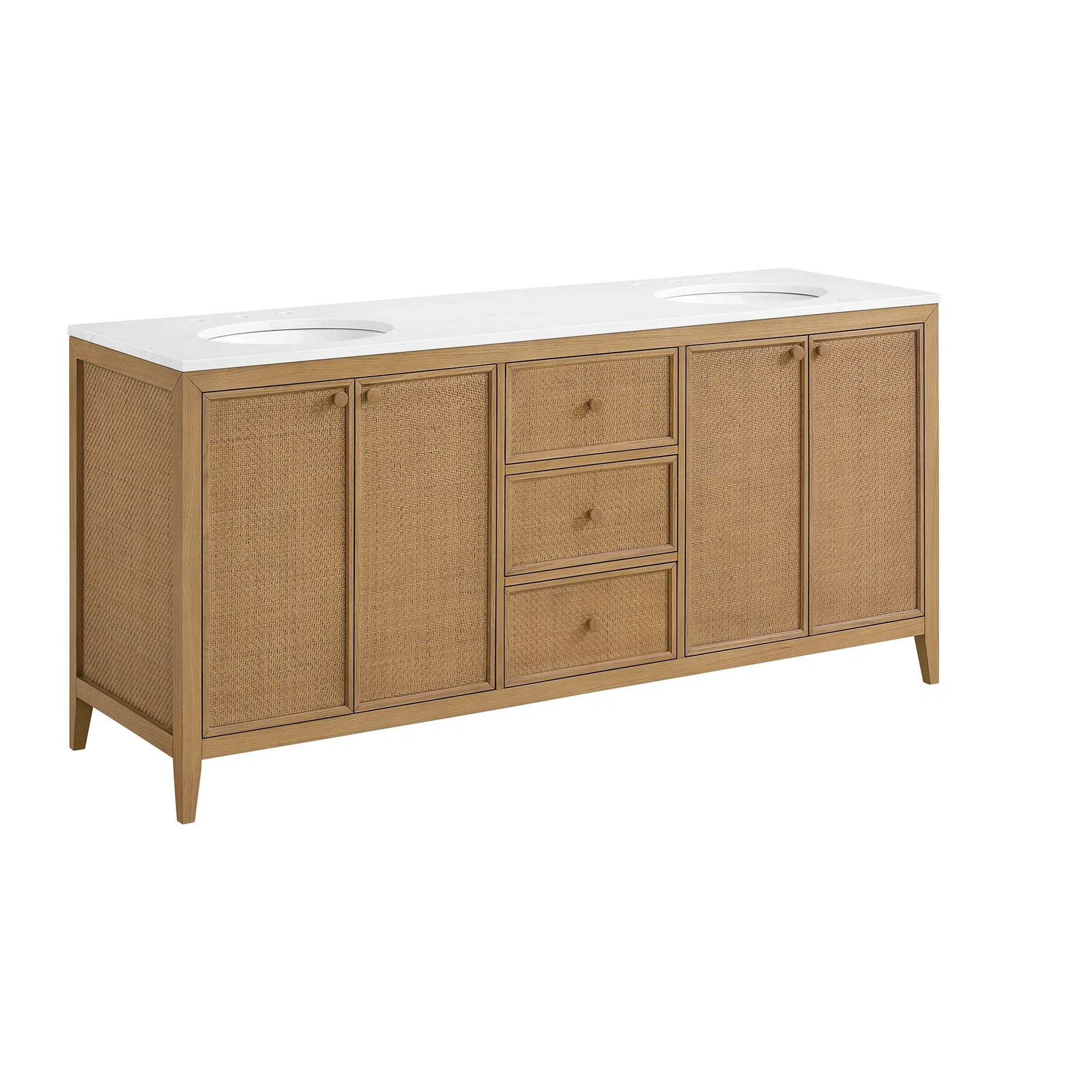 Cara 72" Rattan and Oak Bathroom Vanity | Wayfair North America