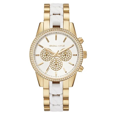 Kendall + Kylie Metal Bling Dial Gold-White Wristwatch | Walmart (US)