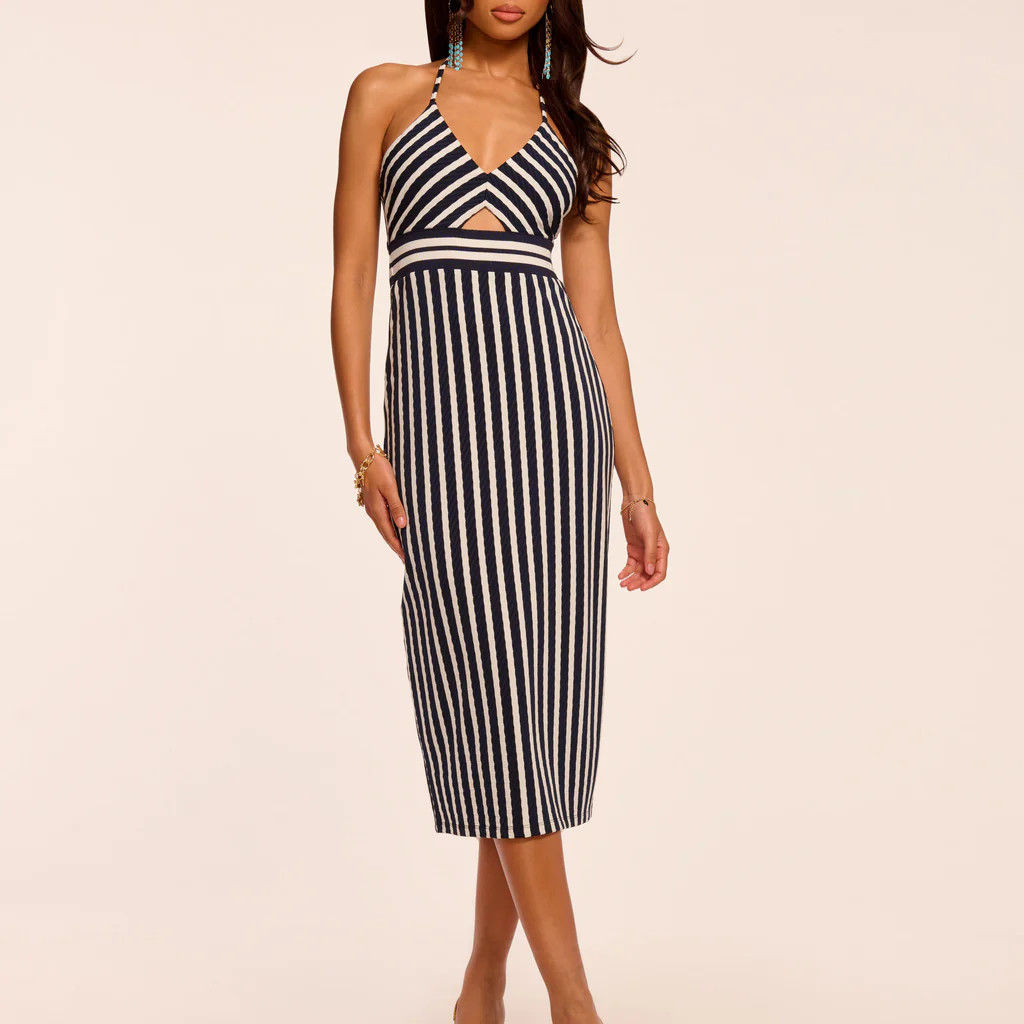 Stevie Textured Stripe Midi Dress | Ramy Brook