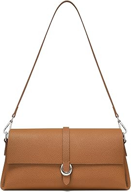 CHUNLI Genuine Leather Clutch Purses for Women Shoulder Bag Trendy Top-Handle Handbags with 2 Adj... | Amazon (US)