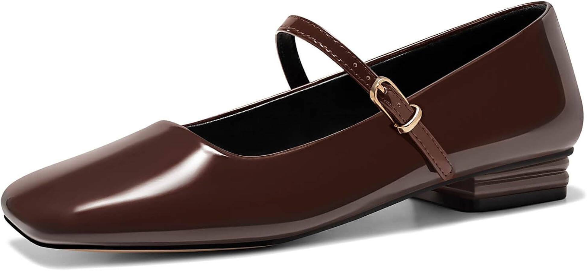 Coutgo Women's Mary Jane Flats Closed Square Toe Ballet Flat Dressy Comfortable Slip on Shoes | Amazon (US)