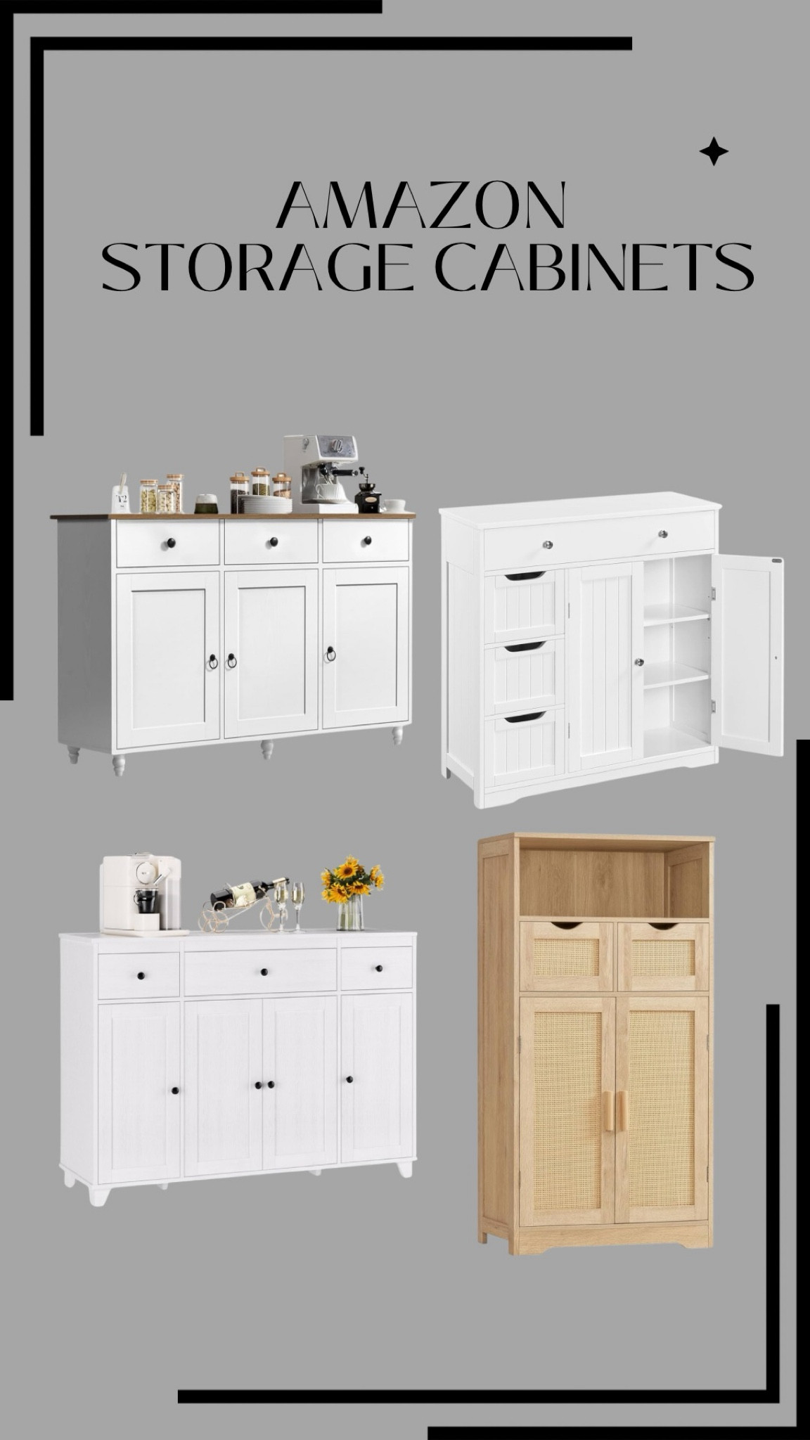 Storage Cabinets, Buffet Cabinet, Crafts Storage Cabinet, Pantry Cabinet Organization, Coffee Bar Cabinet 

#amazonfinds #storagecabinets
#organization #cabinets #buffets 

#LTKHome