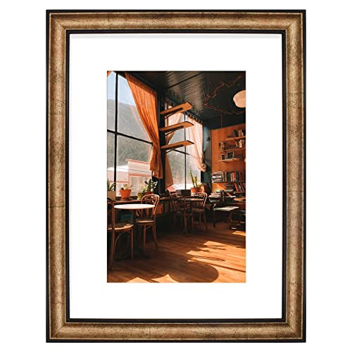 Golden State Art, 12x16 Black Trim Gold Frame - White Mat for 8x12 Photo - Vintage Antique Style ... | Amazon (US)