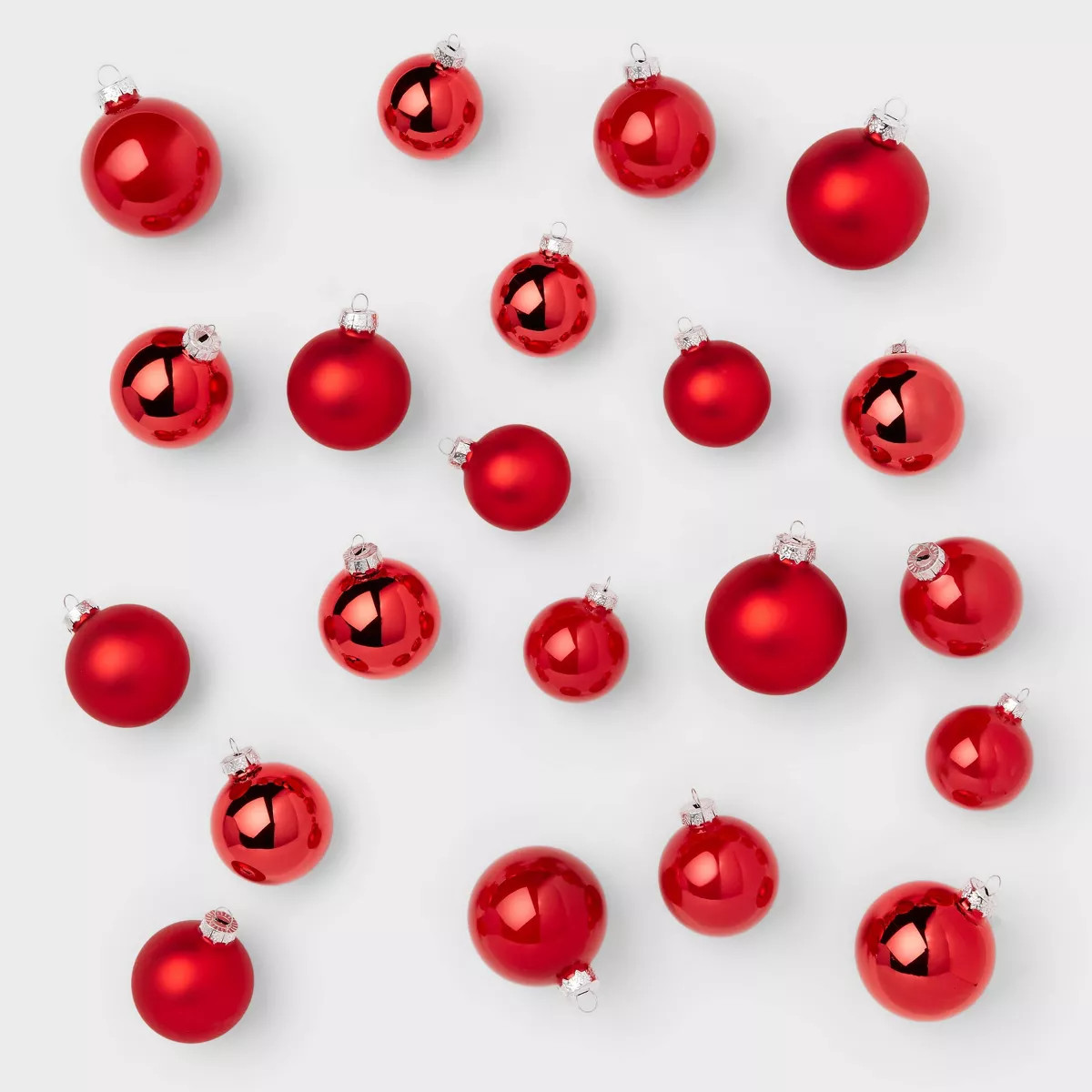 42pc Round Glass Christmas Tree Ornament Set Red - Wondershop™ | Target