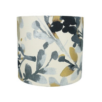 Click for more info about Gould 10'' H Cotton Drum Lamp Shade ( Spider ) in Gray/Gold/Ivory