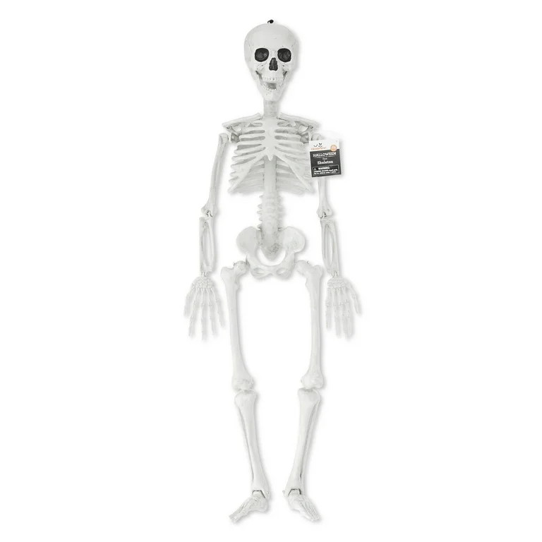 35" Hanging Faux Skeleton Outdoor Decoration, Halloween by Way To Celebrate - Walmart.com | Walmart (US)