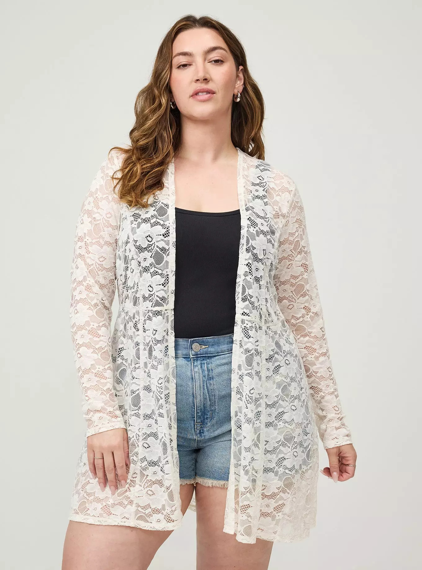 Lace Fit & Flare Kimono | Torrid (US & Canada)