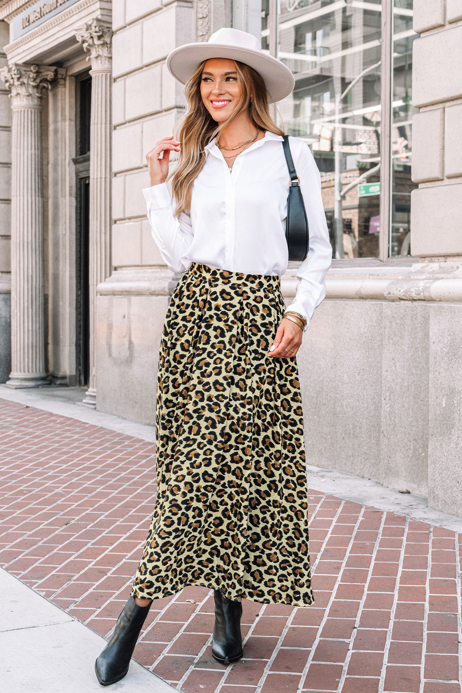 Leopard Print Pleated Maxi Skirt | Cupshe US
