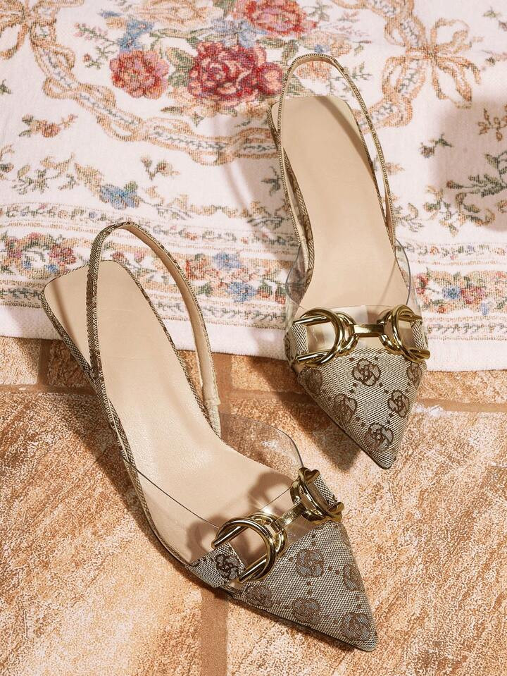 CUCCOO TILAWA Sapatos de Salto Alto Mary Jane Vintage Feminino com Fivela de Metal, Dedo Fechado ... | SHEIN