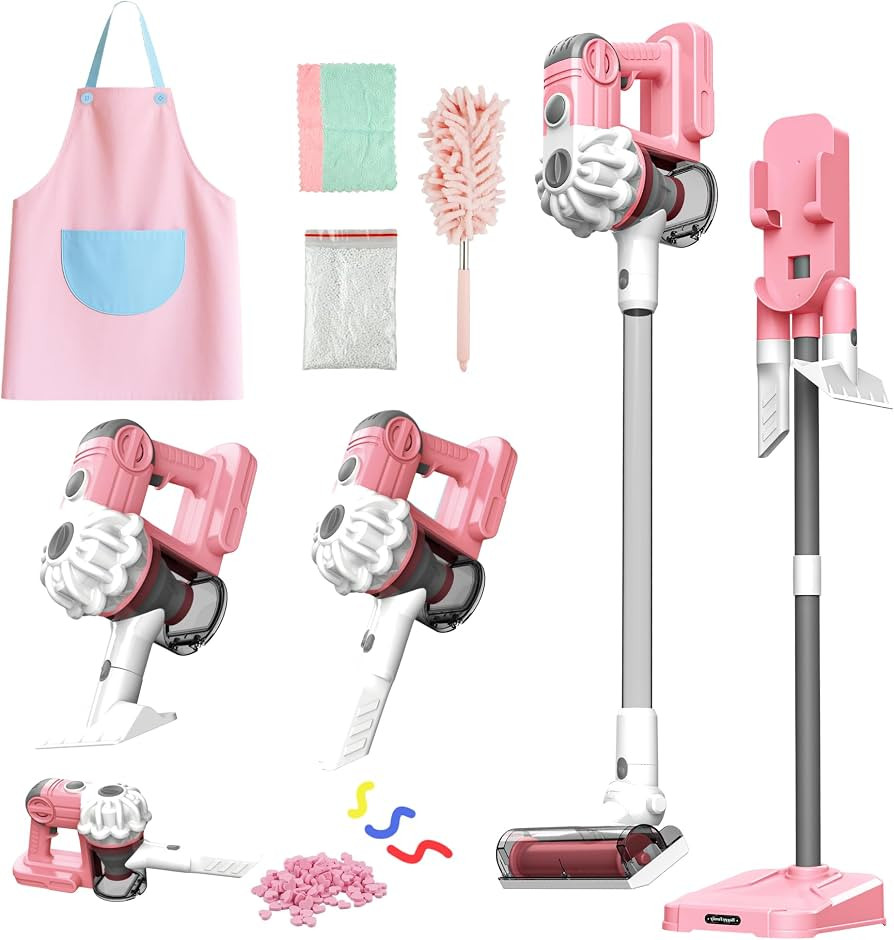 SMILESSKIDDO Kids Vacuum That Really Works - 3-in-1 Toy Vacuum with Real Suction, Apron, Cleaning... | Amazon (US)