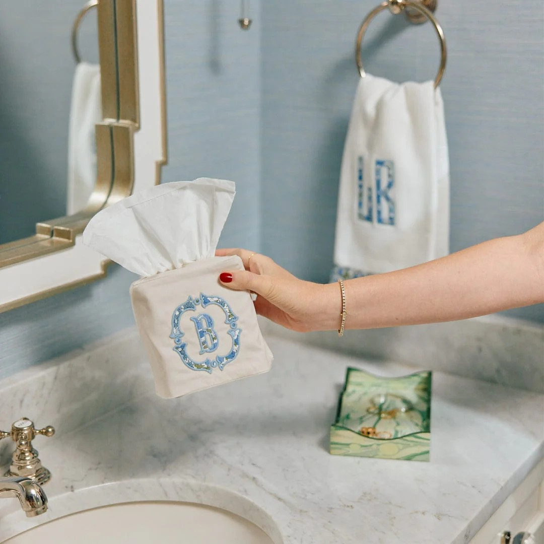 Personalized Cotton Tissue Box Cover | Weezie Towels | Weezie Towels