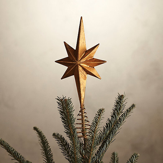 Antiqued Gold Papier Mache Star Topper | Terrain