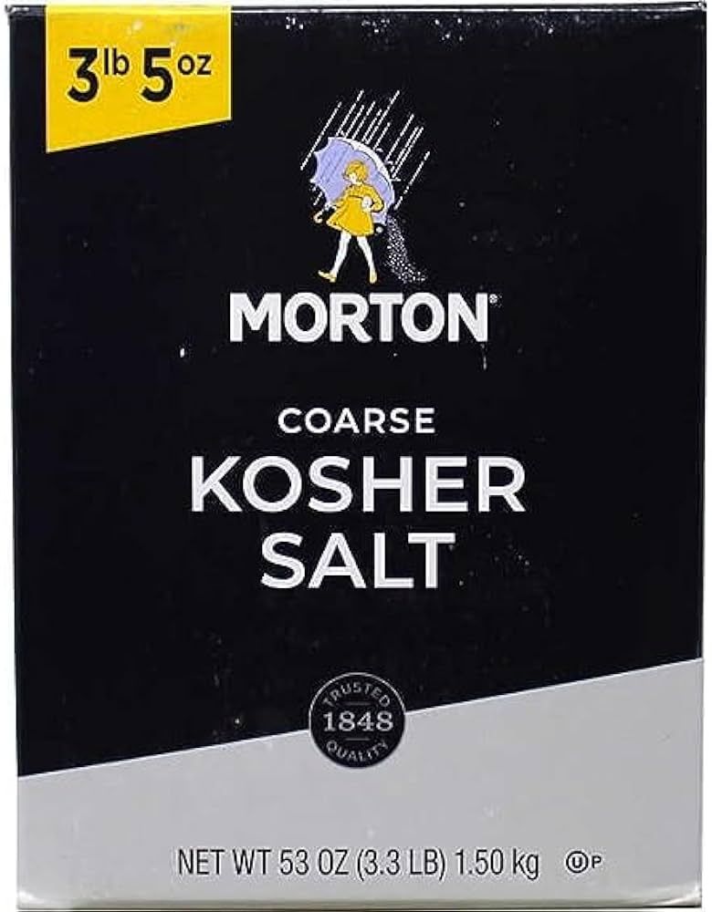 Morton Coarse Kosher Salt, Non-GMO, 53oz (3.3LB) 1.50 kg pack of 1, 1252 servings per container B... | Amazon (US)
