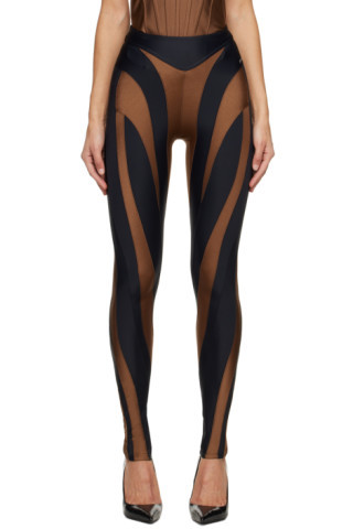 Brown & Black Spiral Leggings | SSENSE