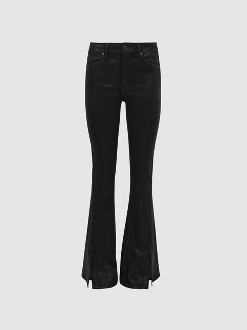 Paige High Rise Split Flared Hem Jeans | Reiss UK
