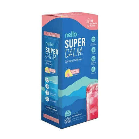Nello Supercalm Calming Drink Mix Packets, Raspberry Lemonade, 1.5 oz, 10 Count | Walmart (US)