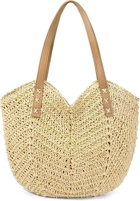 Straw Handbags Purses Crossbody Pocketbook Bag Casual Woven Beach Bags Summer Hobo Hippie Chic To... | Amazon (US)
