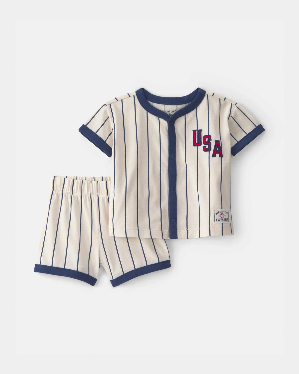 Baby 2-Piece 'USA' Baseball Striped Top & Short Set | Carter's | Carter's Inc