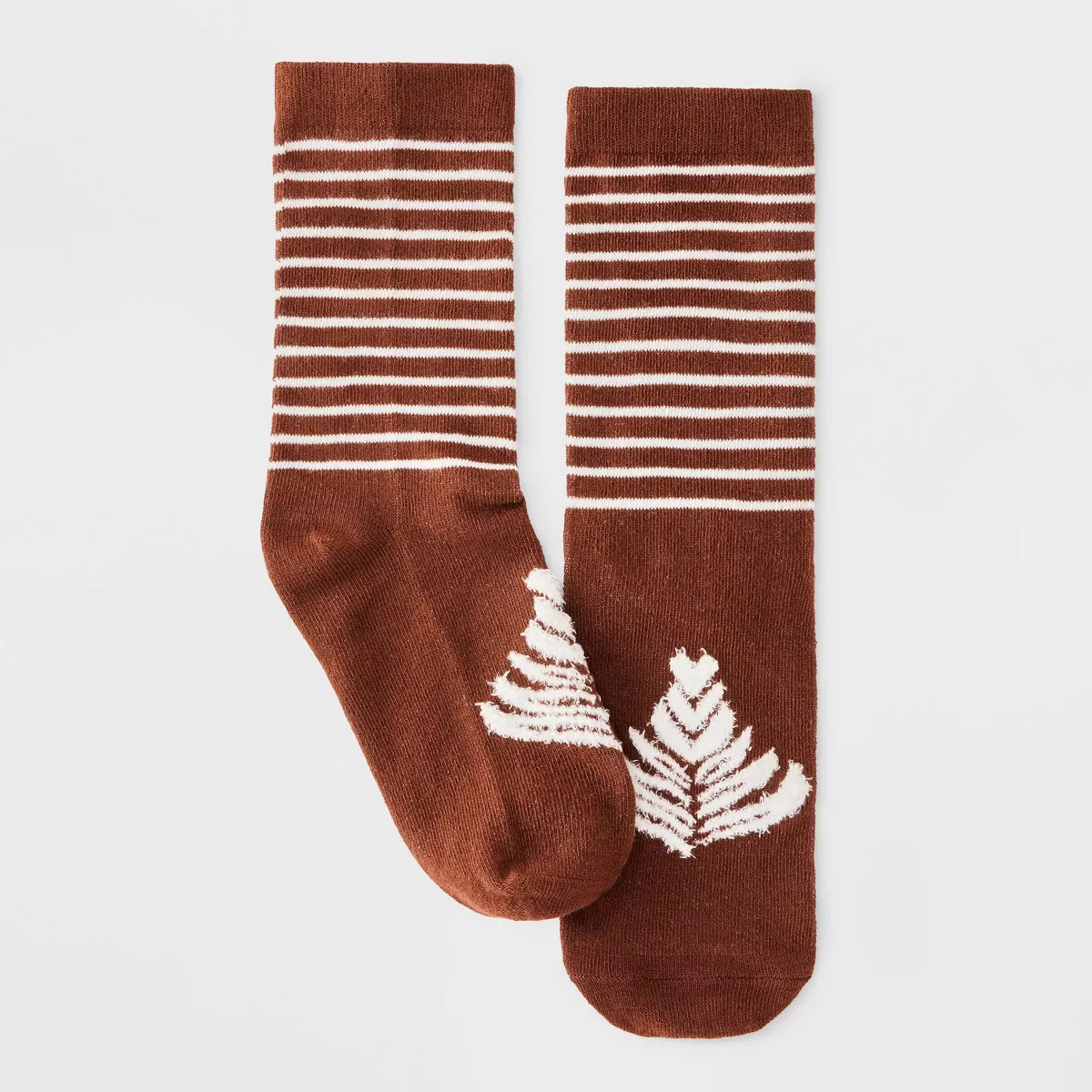 Women's Coffee Christmas Crew Socks - Brown/Ivory 4-10 | Target
