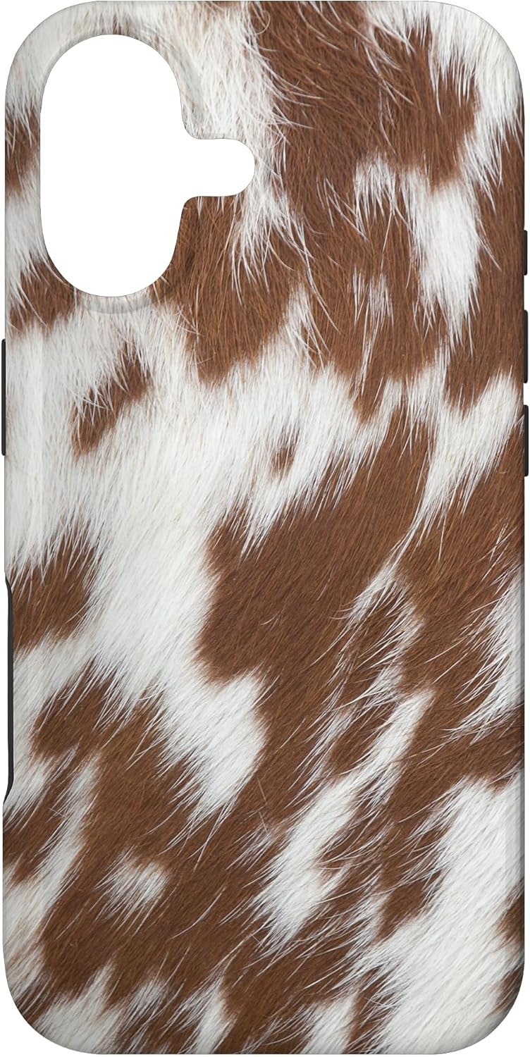 Cow Milk Cowhide Skin Print Farm Animal Brown Case for iPhone 17 | Amazon (US)