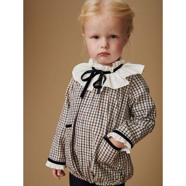 Burgundy Check Odisea Baby Girl Romper | Maisonette